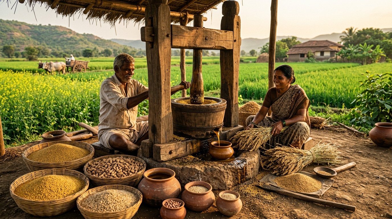 Traditional eco farming and organic harvest in Kadapa